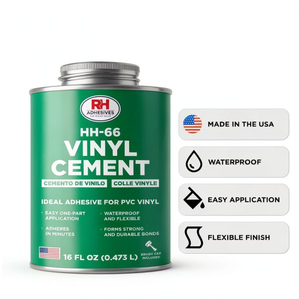 HH-66 Vinyl Cement, 16 oz. can - Vinyl Adhesive, Cement Glue, Repair Glue, Inflatables, Pool Liner, Tarps, Tents, Awnings, Mats, Covers, Waterproof, High Strength, Long Lasting, RH Adhesives-1
