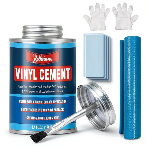 Vinyl Cement, Vinyl Glue for Inflatables, Waterproof Adhesive, High Strength PVC Cement for a Variety of Pool Liners, Tarps, Hot Tubs, Air Mattresses (4.4 oz.)-0